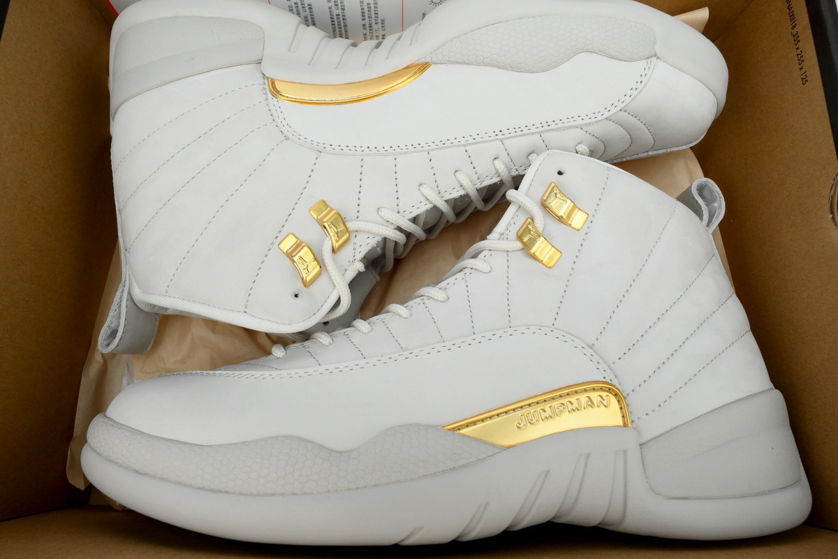  Air Jordan 12 Retro Branco e Dourado Metálico FD9101-007