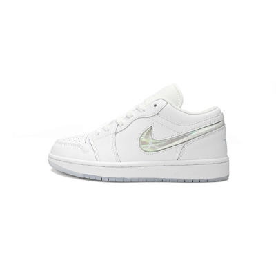  Air Jordan 1 Low GS Glitter Swoosh FQ9112-100 01