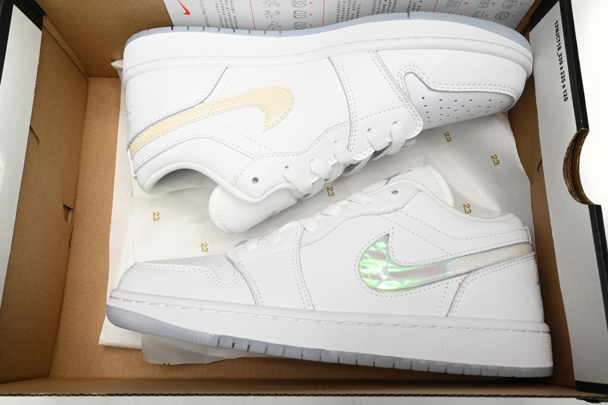  Air Jordan 1 Low GS Glitter Swoosh FQ9112-100