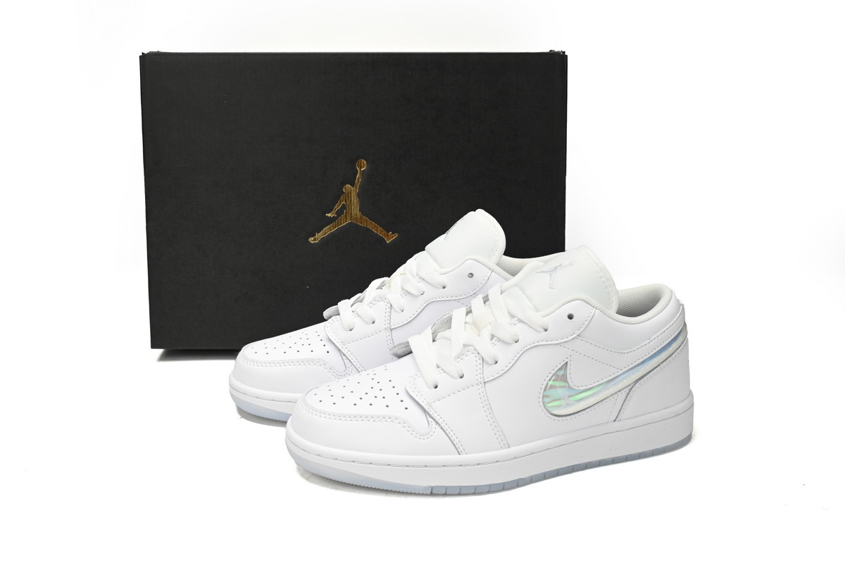  Air Jordan 1 Low GS Glitter Swoosh FQ9112-100