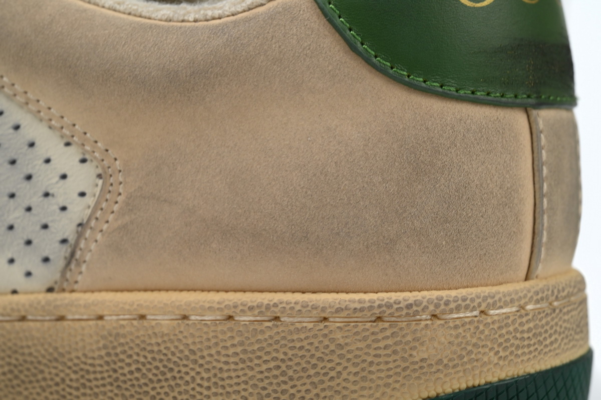 Gucci Screener Sneaker Beige Leather Green Orange Web 546163 0Y120 9582