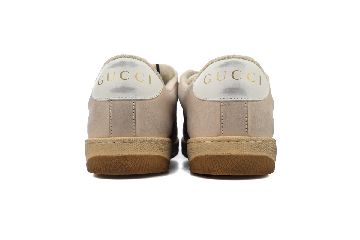 Gucci Screener Sneaker Beige GG Supreme Pink Detail 570443 9Y920 9665