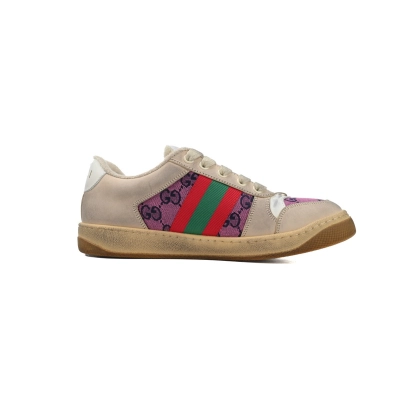 Gucci Screener Sneaker Beige GG Supreme Pink Detail 570443 9Y920 9665 02