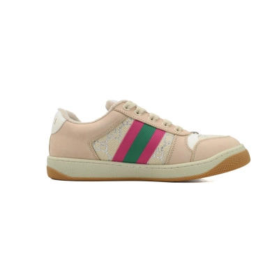 Gucci Screener Sneaker Beige GG Supreme Pink Detail 570443 9Y920 9665 02