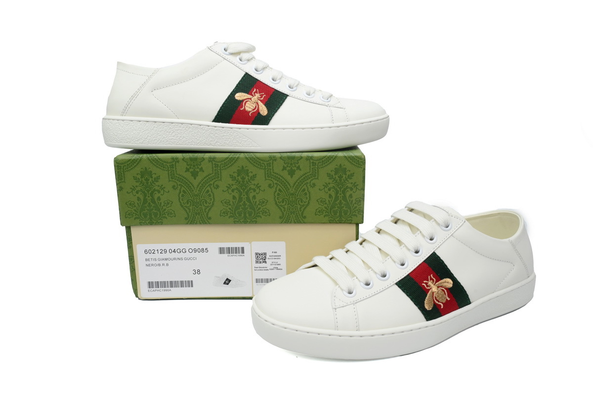 Gucci Ace Bee White 602129 04GG O9085
