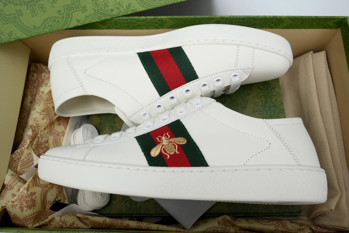 Gucci Ace Bee White 602129 04GG O9085