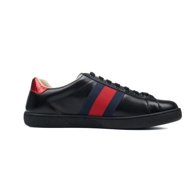 Gucci Ace Bee Embroidered Leather Sneaker with Web - 602129 G4GG 09085 02