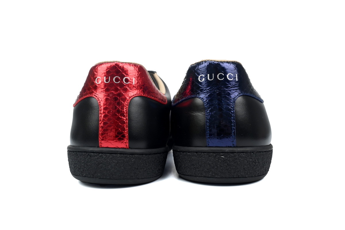 Gucci Ace Bee Embroidered Leather Sneaker with Web - 602129 G4GG 09085