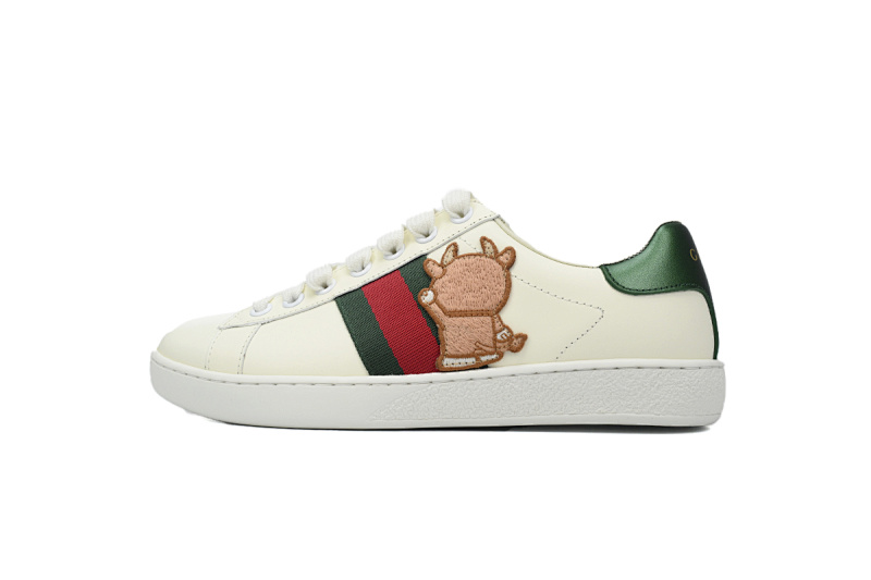 Gucci Ace Doraemon Cat White Green 602129 04GG O9085