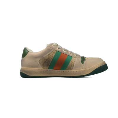 Gucci Screener Distressed Leather Sneaker with Web - 570443 9Y920 02