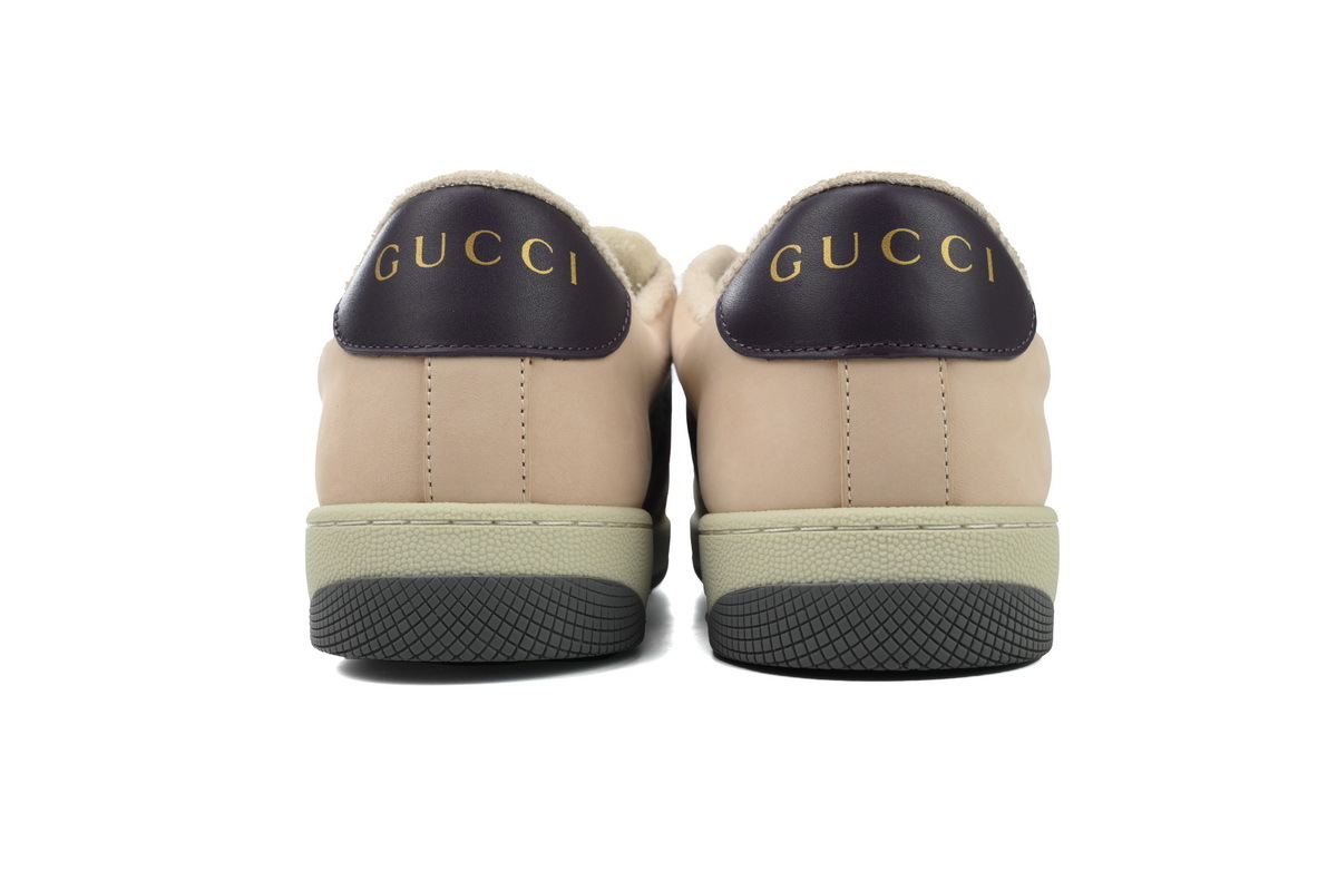 Gucci Screener Distressed Leather Sneaker with Web - 576223 2KQ40