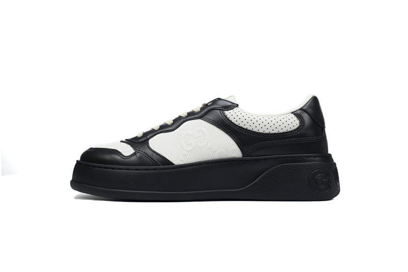 Gucci Chunky GG Embossed Black White Sneaker 669582 1XL10 1000