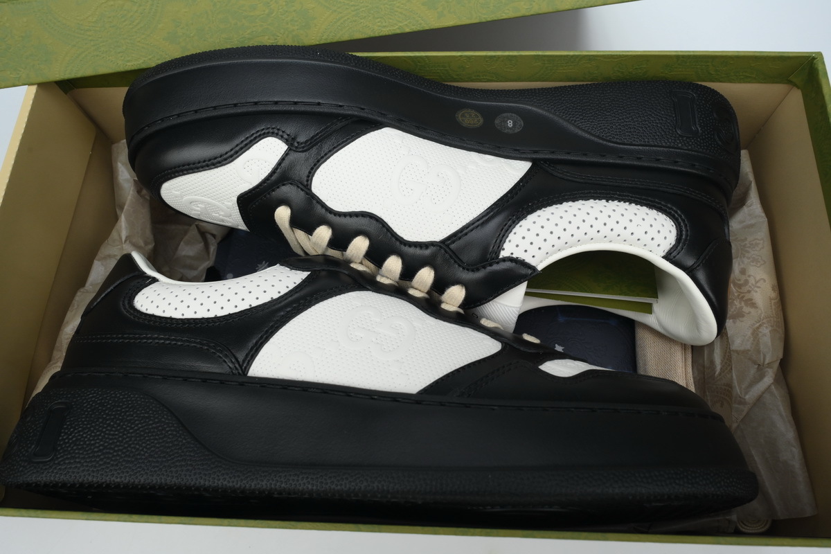 Gucci Chunky GG Embossed Black White Sneaker 669582 1XL10 1000