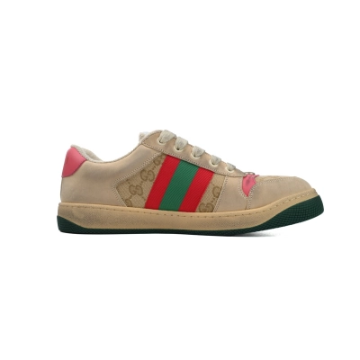 Gucci Screener Sneaker Beige GG Supreme Pink Detail 570443 9Y920 9665 02