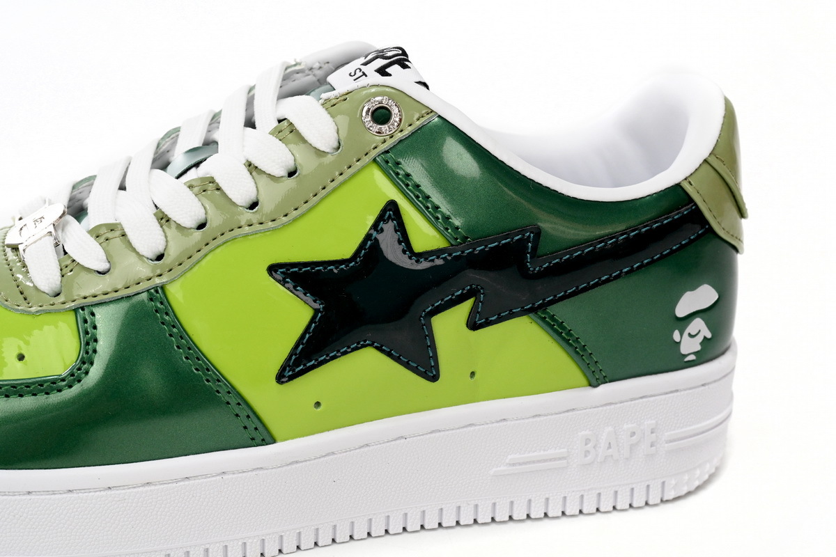 Bathing Ape Bape Sta Low Negro Verde Superficie Espejo H20 190 046