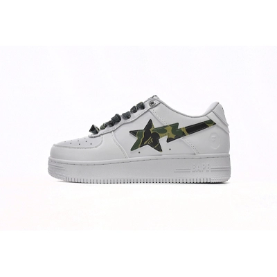 H20-191-045 A Bathing Ape Bape Sta Low White Green Camouflage 01