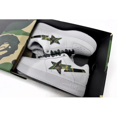 H20-191-045 A Bathing Ape Bape Sta Low White Green Camouflage 02