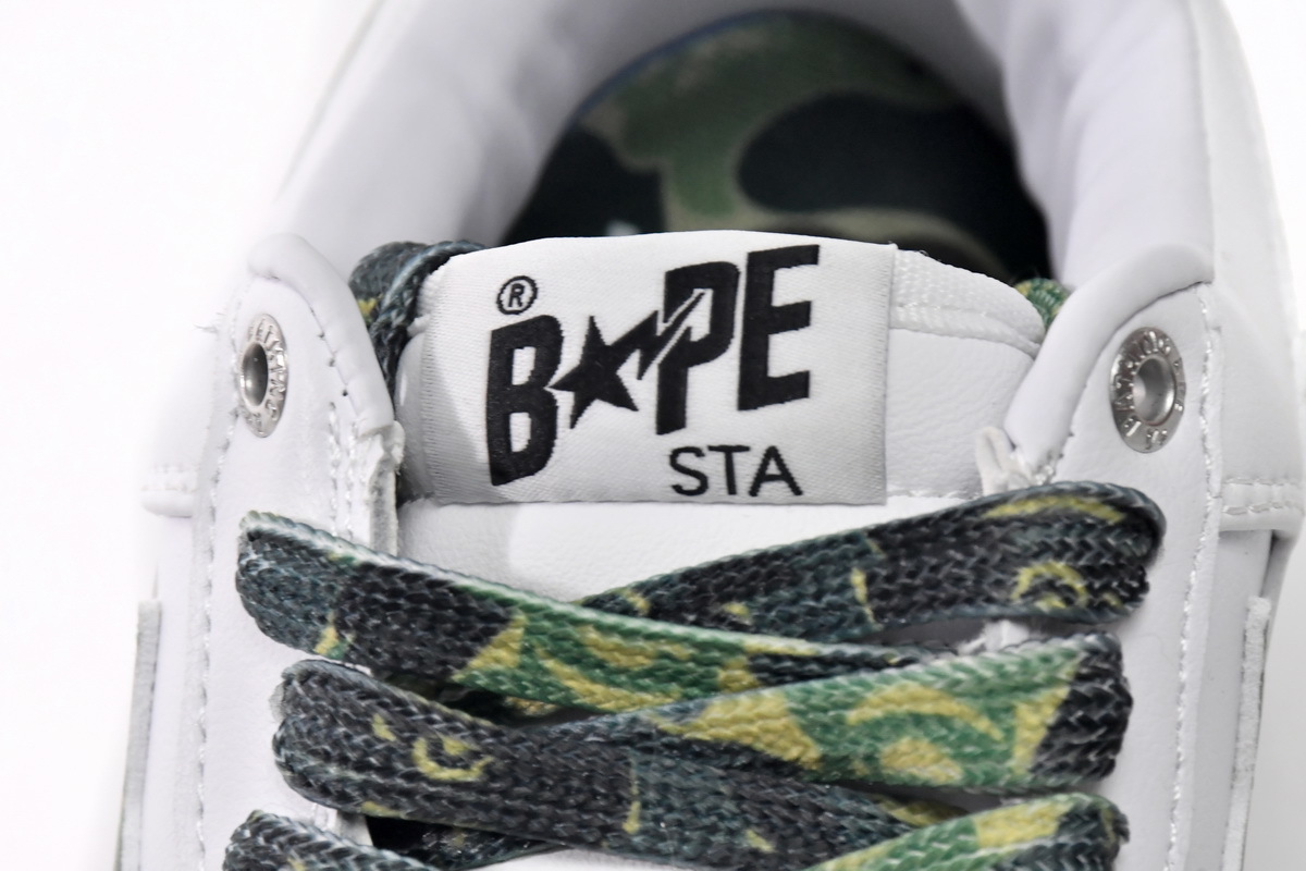 H20-191-045 A Bathing Ape Bape Sta Low White Green Camouflage