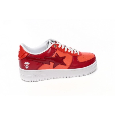  Bathing Ape Bape Sta Low Blanco Rojo oscuro Superficie espejada H20 191 046 02