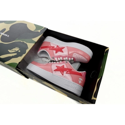 H2-019-1046 A Bathing Ape Bape Sta Low Pink Paint Leather 02