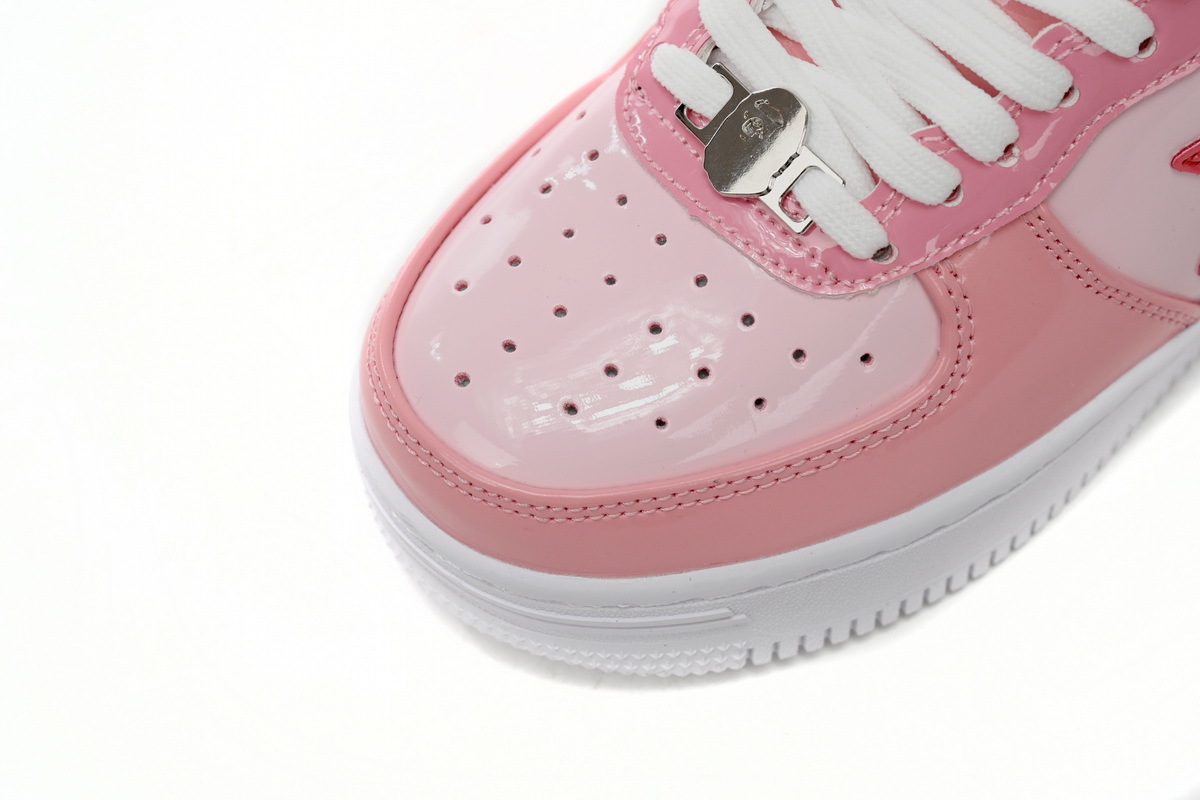 H2-019-1046 A Bathing Ape Bape Sta Low Pink Paint Leather