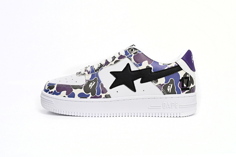 H30-191-004 A Bathing Ape Bape Sta Low White Purple Color Spray