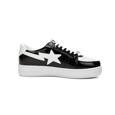  A Bathing Ape Bape Sta Low en blanco y negro con estampado de tiburón H30-191-009 02