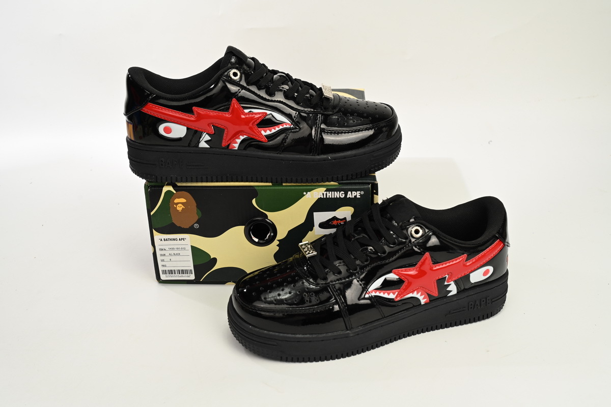  A Bathing Ape Bape Sta Low Black Shark H30 191 012