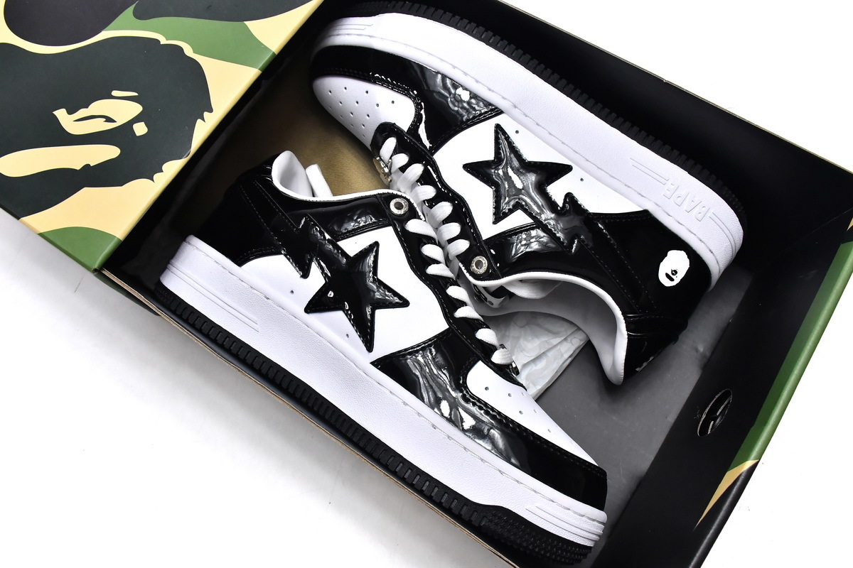 H70-191-001 A Bathing Ape Bape Sta Low Black White