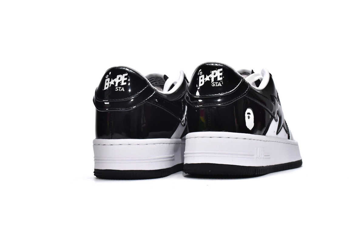 H70-191-001 A Bathing Ape Bape Sta Low Black White