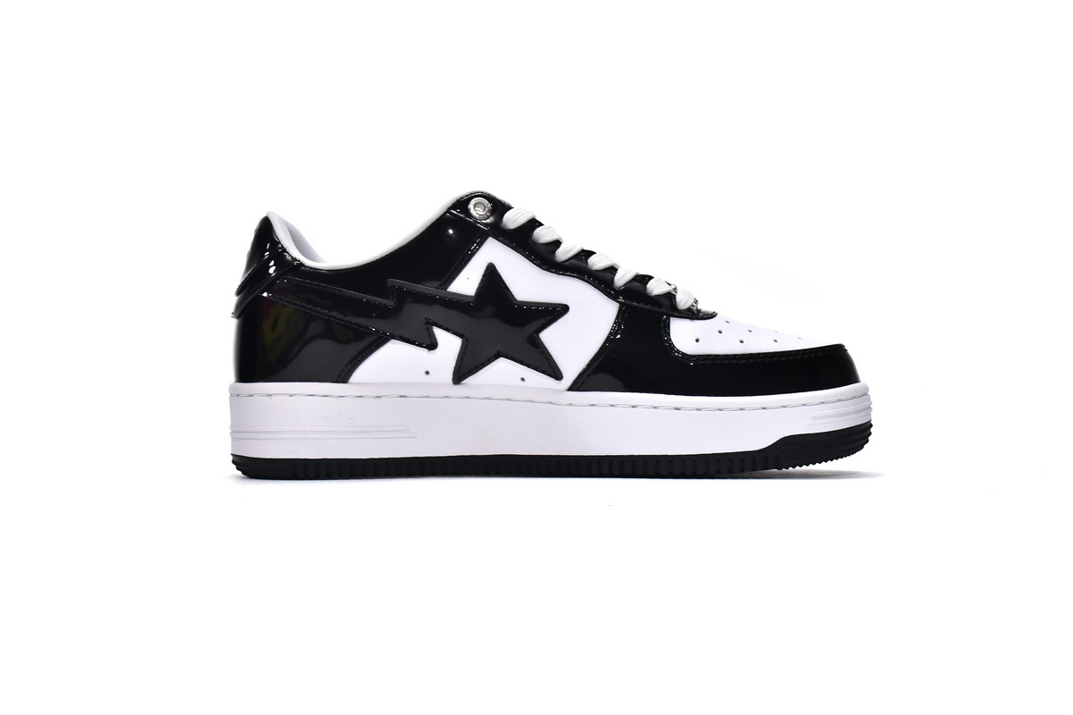 H70-191-001 A Bathing Ape Bape Sta Low Black White