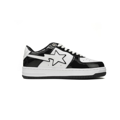  A Bathing Ape Bape Sta Low Negro Blanco H70-191-001 02