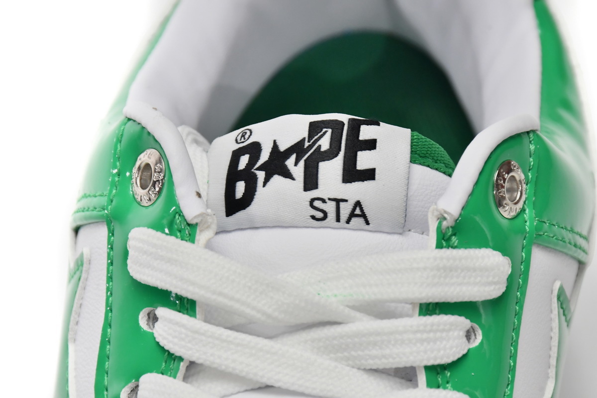 H70-191-001 A Bathing Ape Bape Sta Low White Green