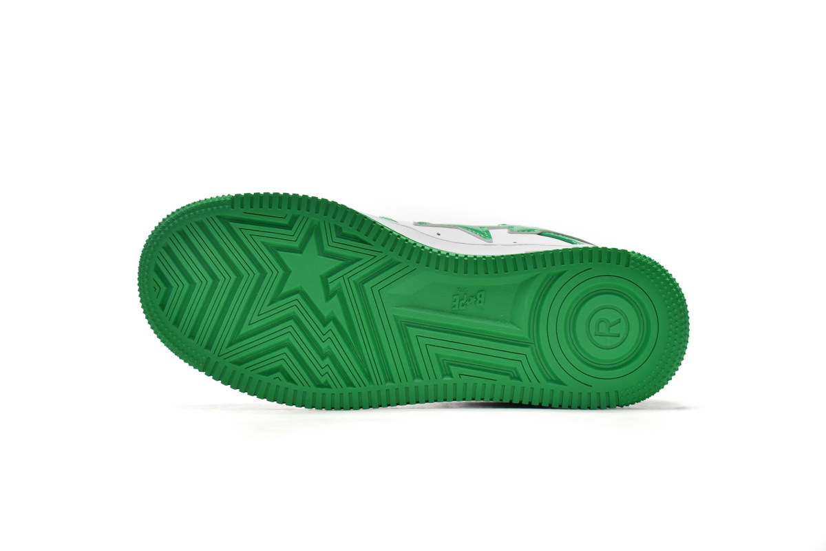 H70-191-001 A Bathing Ape Bape Sta Low White Green