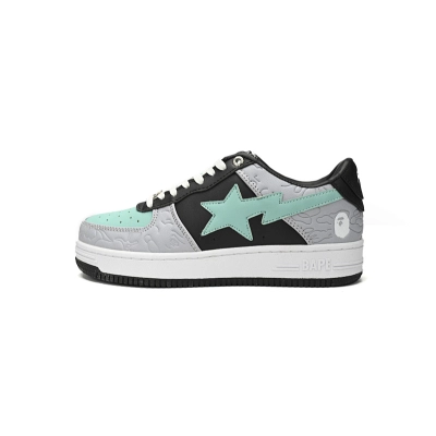 H70-191-002 A Bathing Ape Bape Sta Low Grey Black Green 01