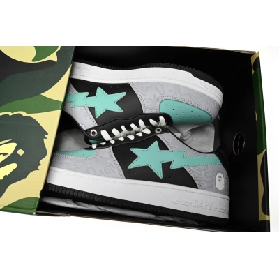 H70-191-002 A Bathing Ape Bape Sta Low Grey Black Green 02