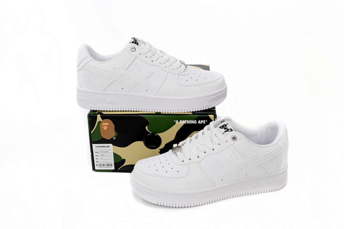 H70-191-006 A Bathing Ape Bape Sta Low White