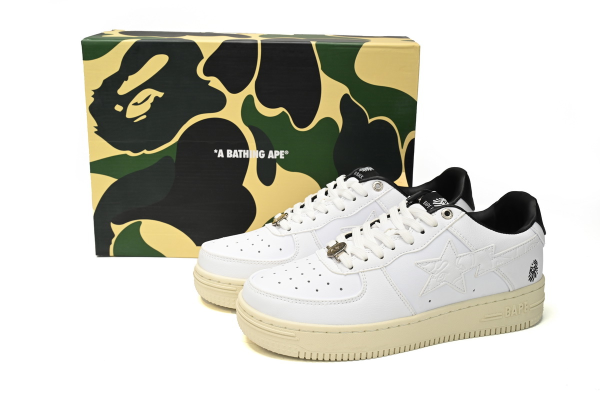 H70-191-022 A Bathing Ape Bape Sta Low White And Black Rice