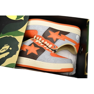 H70-291-002 A Bathing Ape Bape Sta Low Grey orange Red 02