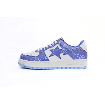 H73 191 913 A Bathing Ape Bape Sta Low Black Blue Color Spray Painting 01
