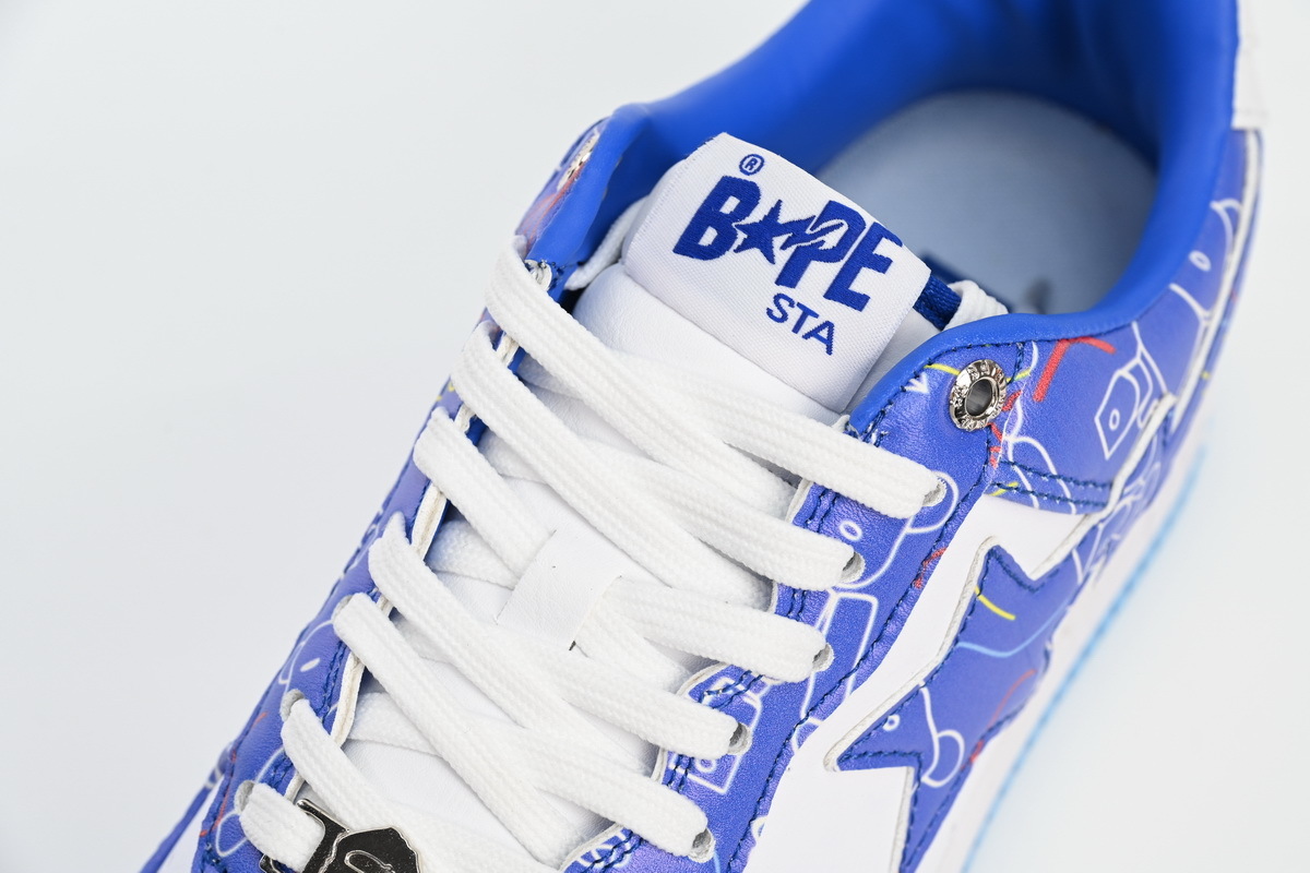 H73 191 913 A Bathing Ape Bape Sta Low Black Blue Color Spray Painting
