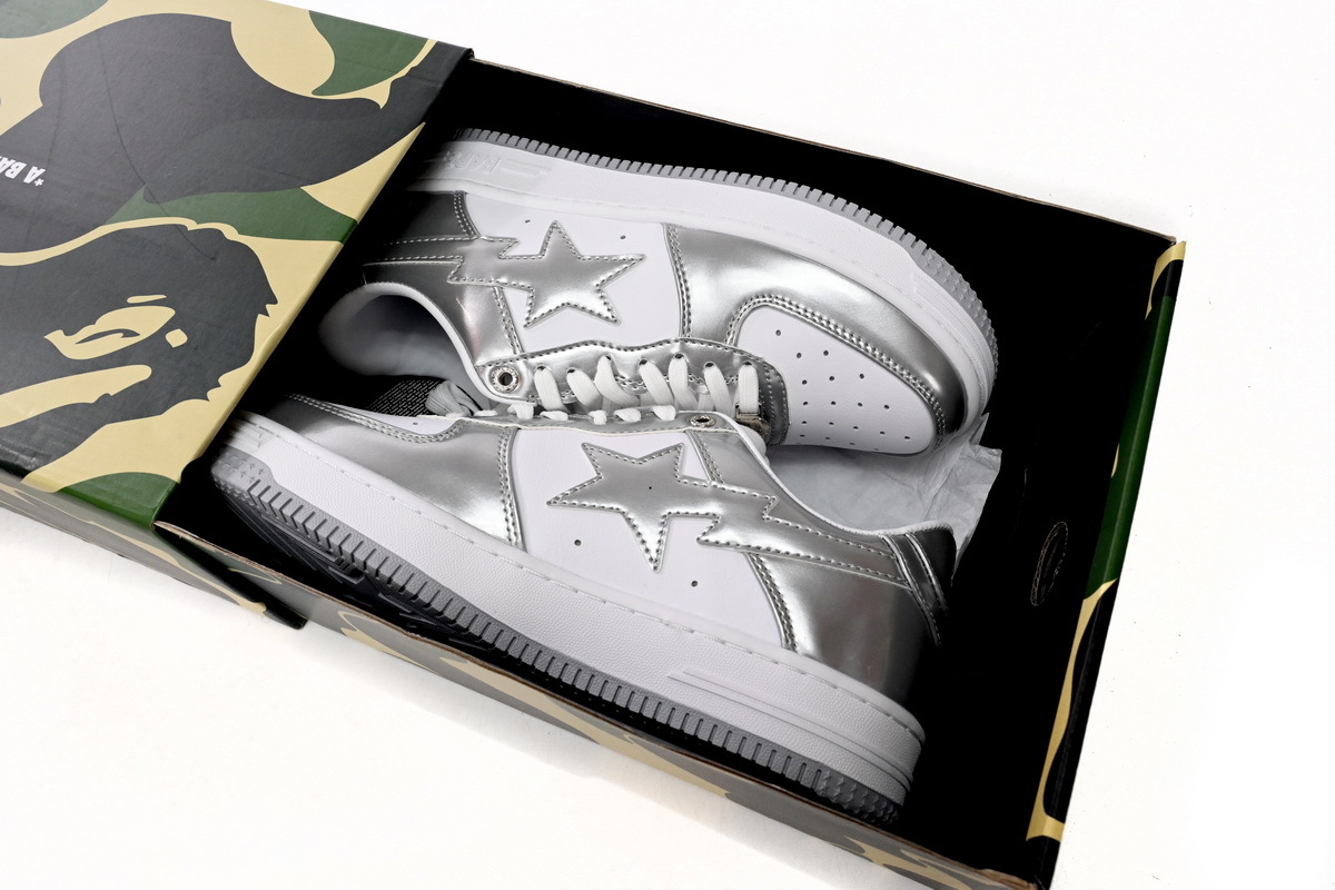 H73 191 921 A Bathing Ape Bape Sta Low Silver