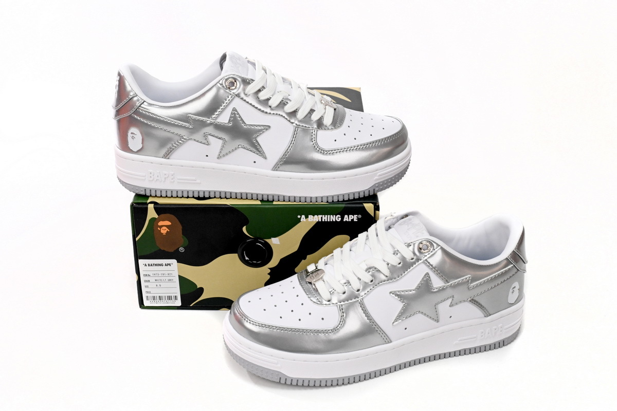 H73 191 921 A Bathing Ape Bape Sta Low Silver
