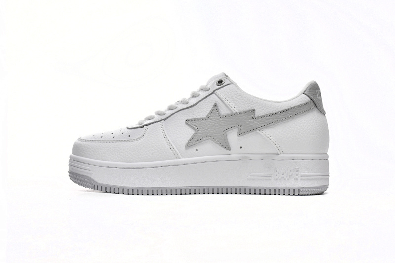 H73-191-921 A Bathing Ape Bape Sta Low White Grey