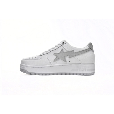 H73-191-921 A Bathing Ape Bape Sta Low White Grey 01