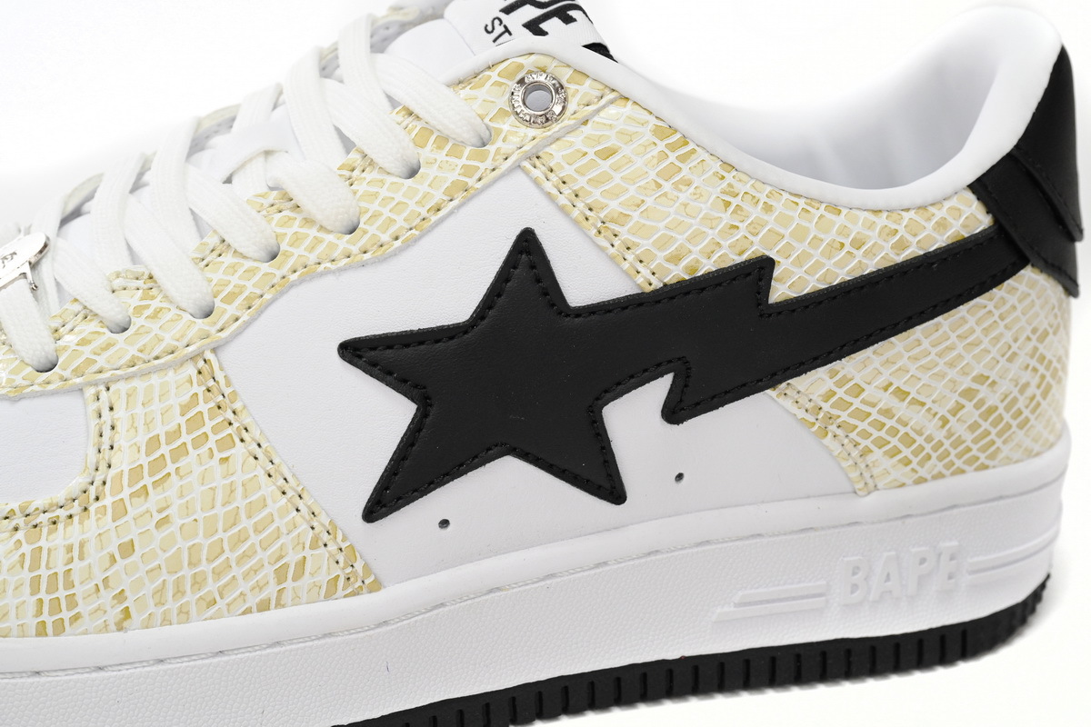 I80 191 009 A Bathing Ape Bape Sta Low White Snake Skin Pattern