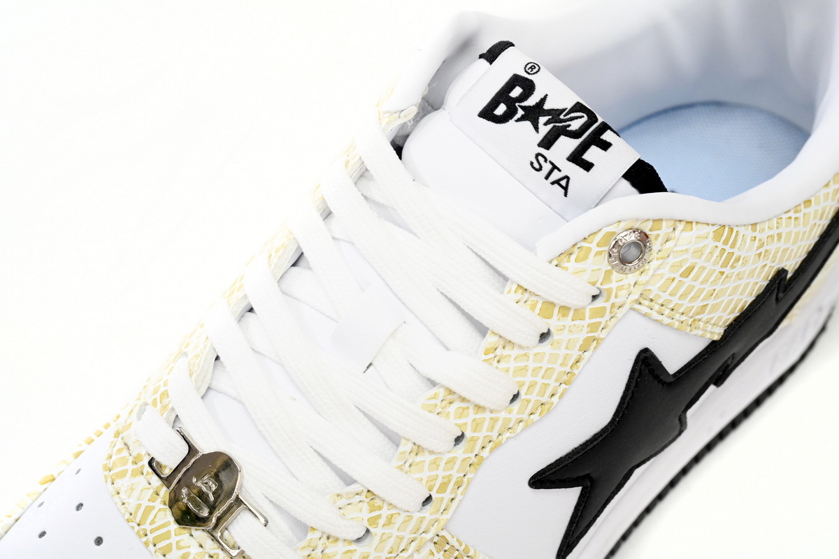 I80 191 009 A Bathing Ape Bape Sta Low White Snake Skin Pattern
