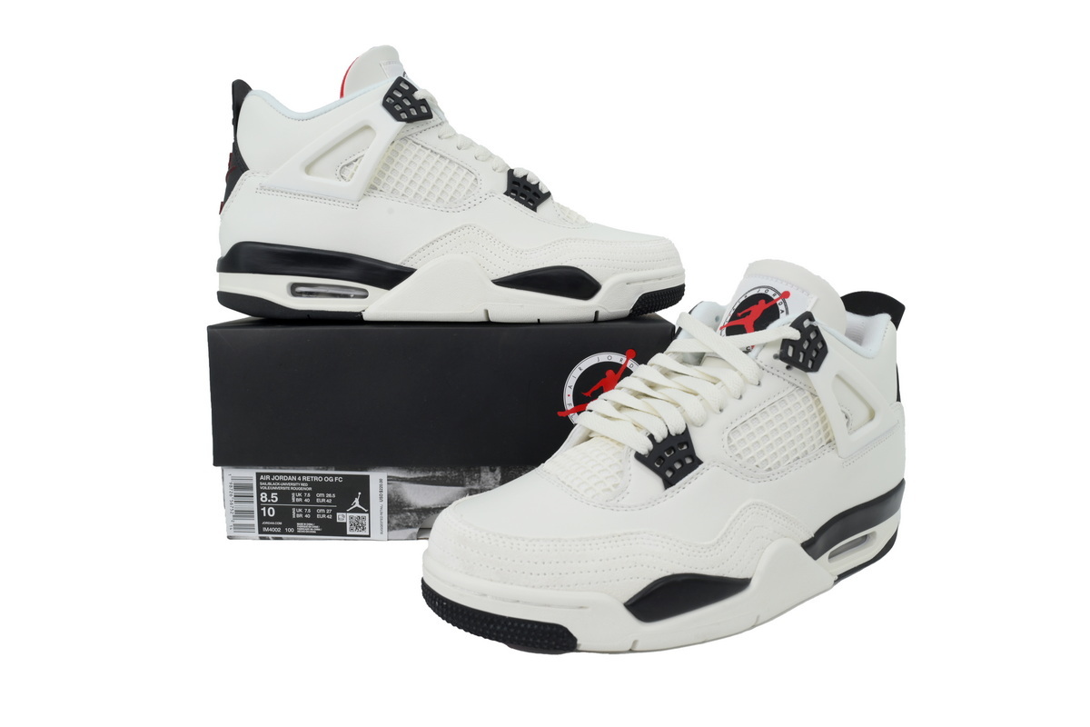  Air Jordan 4 Retro White Black And Red IM4002-100
