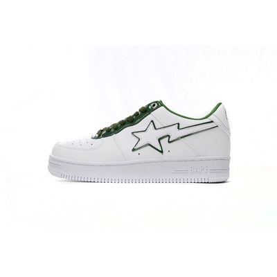 J30-191-017 A Bathing Ape Bape Sta Low White Green edge 01