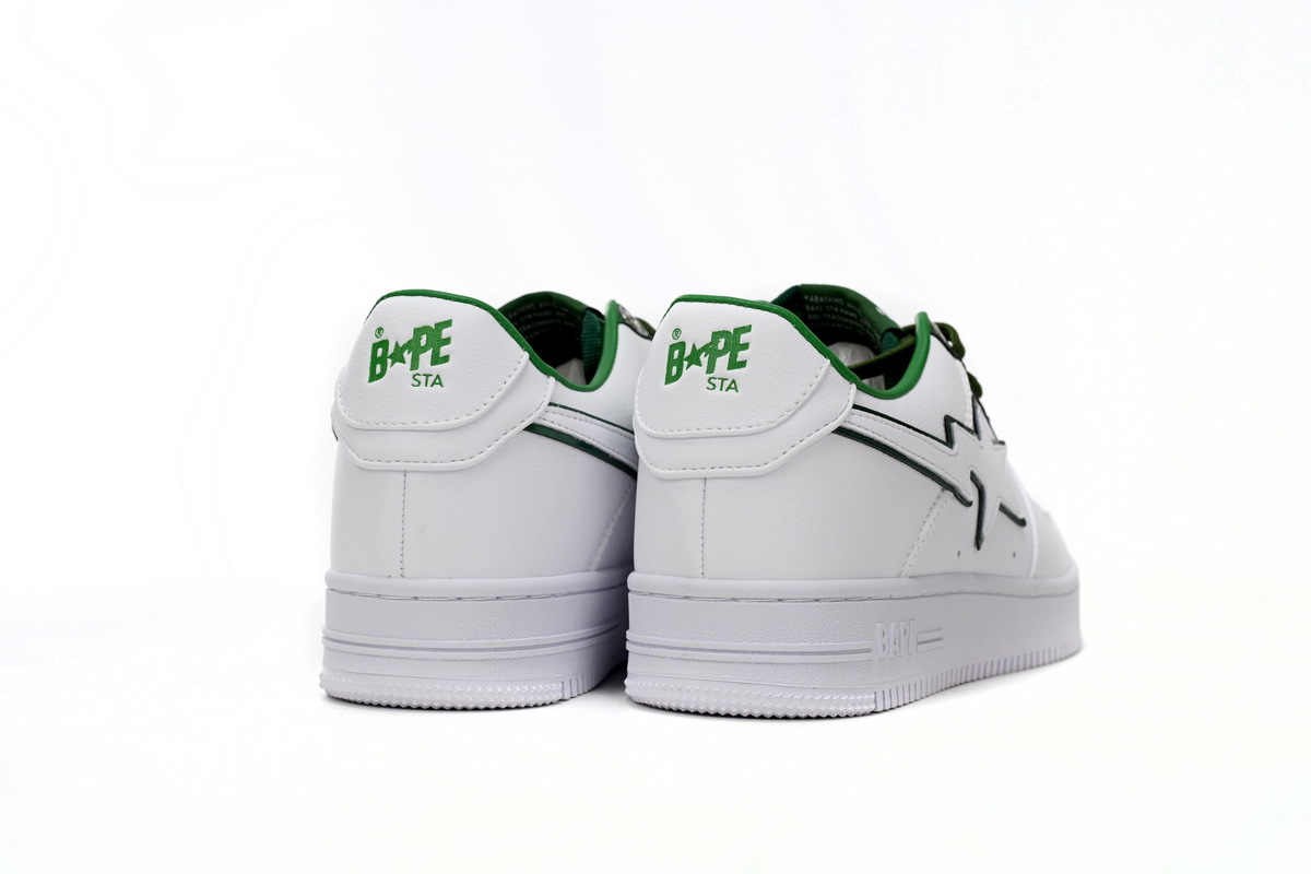 J30-191-017 A Bathing Ape Bape Sta Low White Green edge